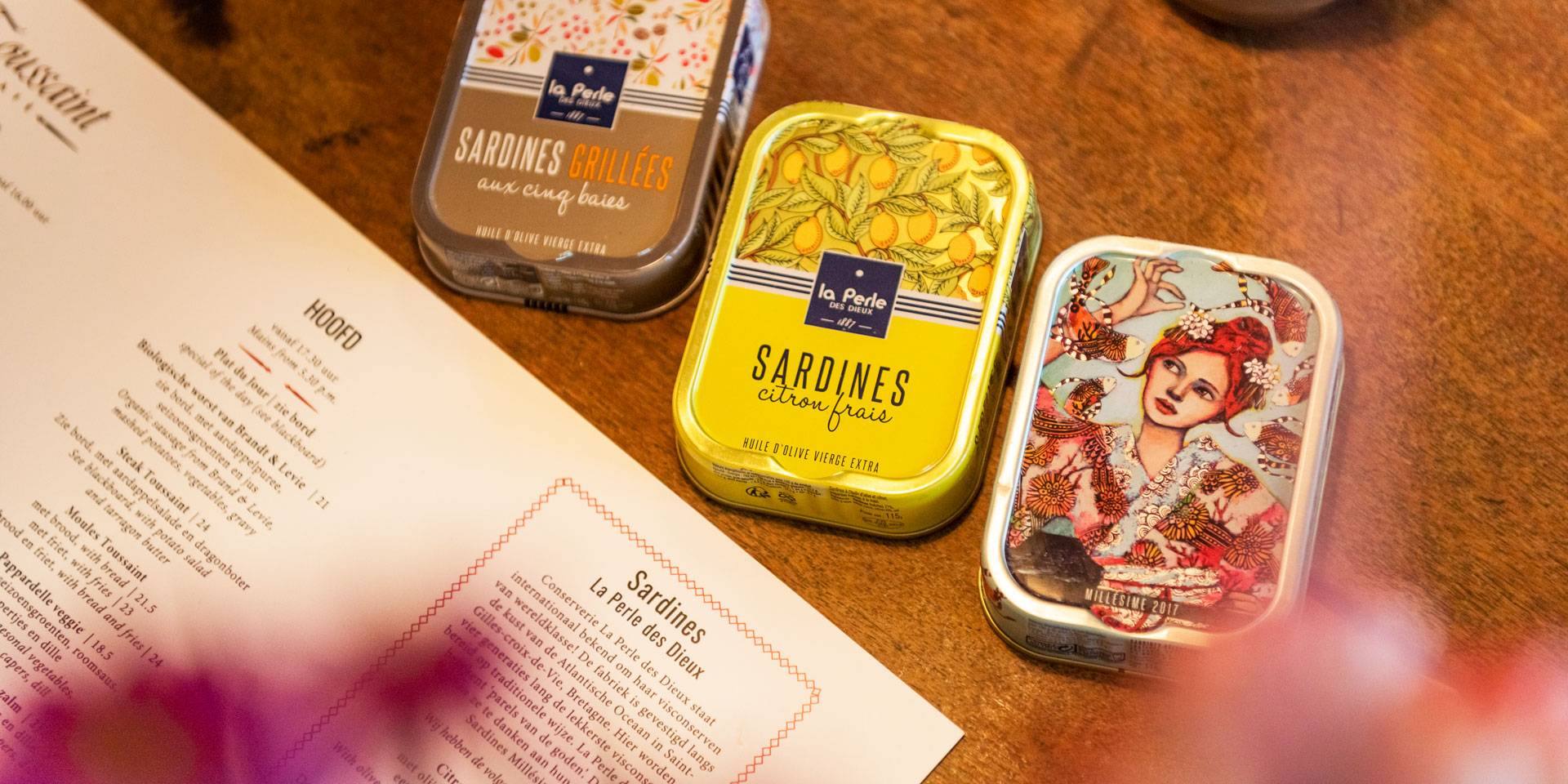 Cafe Toussaint Amsterdam sardines perle dieux